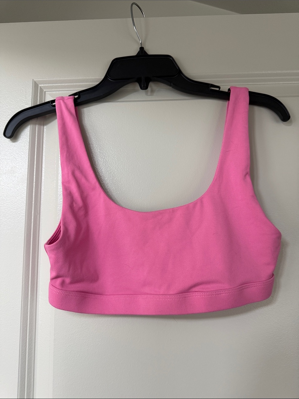 Fabletics Pink Scoop Neck Crop Sports Bra Top - S